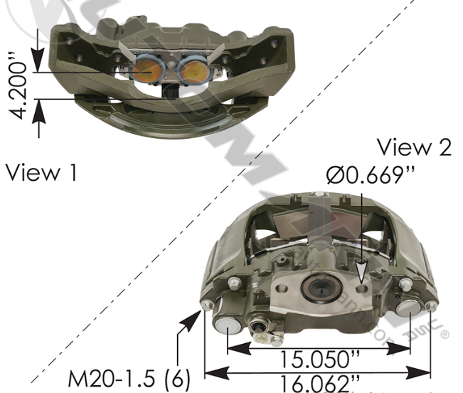 EX225H2 Air Disc Caliper LH 158.EX225H202