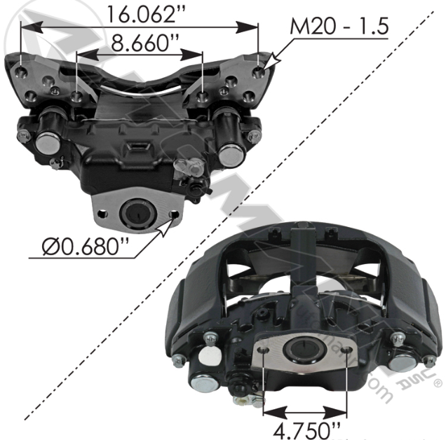 EX225H2 Air Disc Caliper RH 158.EX225H205
