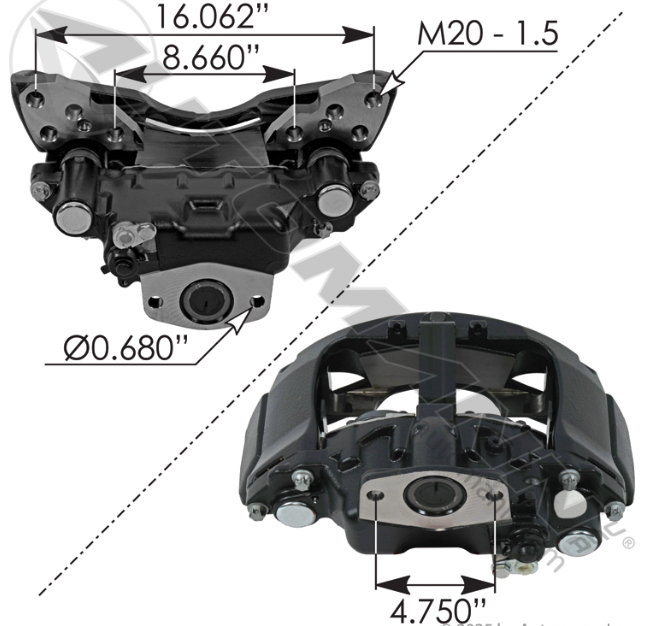 EX225H2 Air Disc Caliper LH 158.EX225H206