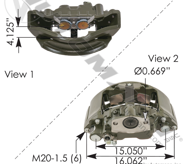 EX225H3 Air Disc Caliper LH 158.EX225H302