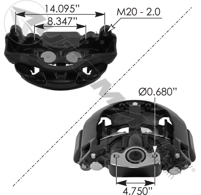 EX225L2 Air Disc Caliper RH 158.EX225L272