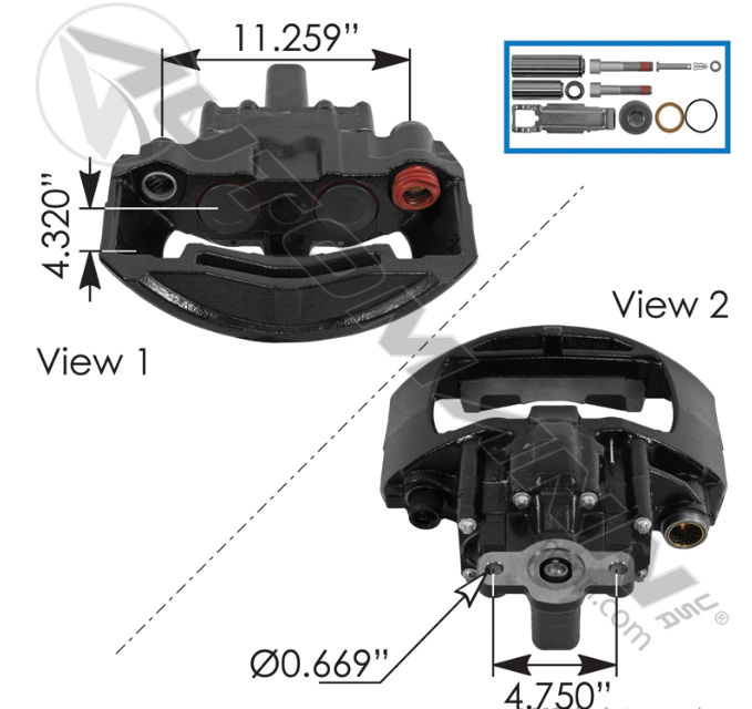 Rationalized SB7 Air Disc Caliper RH 158.K002963