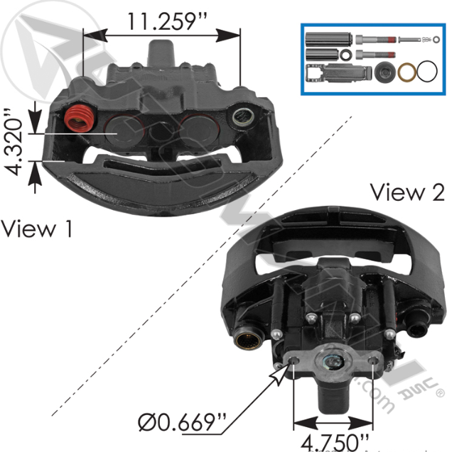 Rationalized SB7 Air Disc Caliper LH 158.K002964
