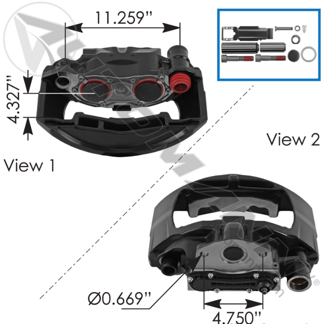 Rationalized SN7 Air Disc Caliper RH 158.K003784