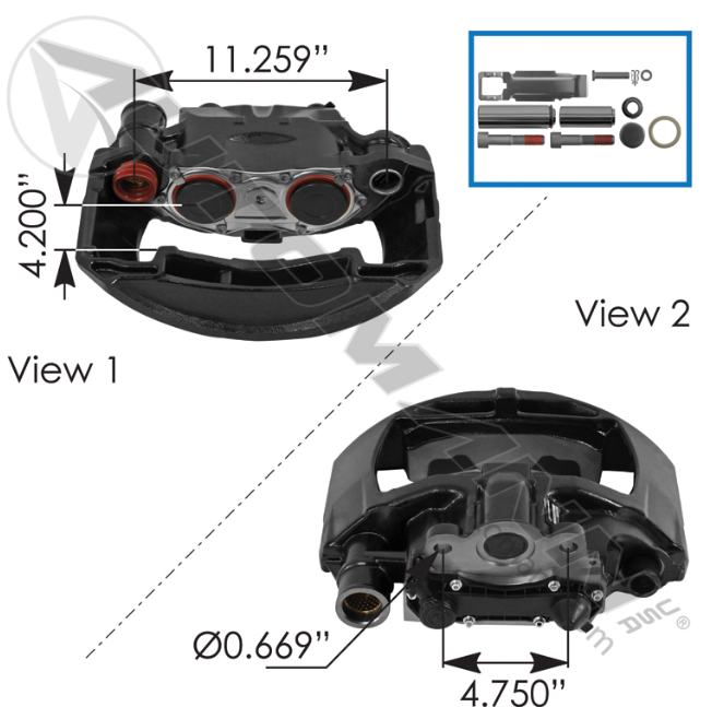 Rationalized SN7 Air Disc Caliper LH 158.K003799