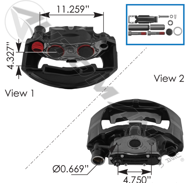 Rationalized SN7 Air Disc Caliper LH 158.K003803