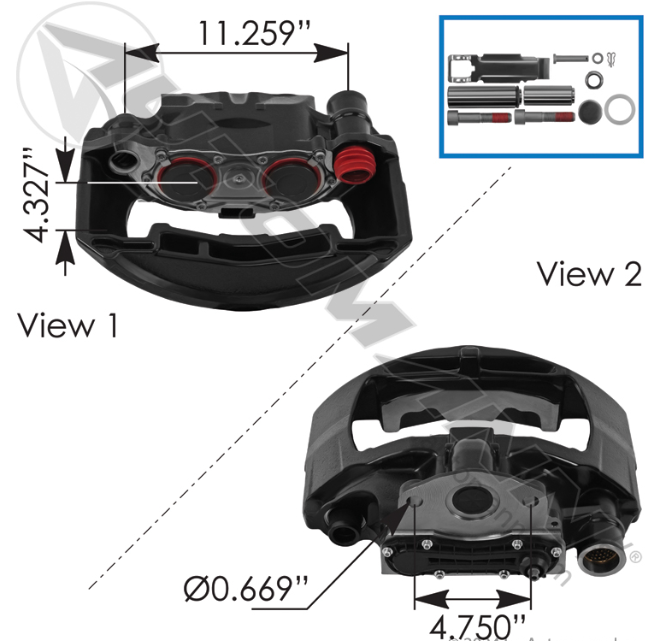 Rationalized SN7 Air Disc Caliper RH 158.K003804