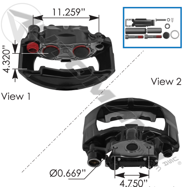 Rationalized SN7 Air Disc Caliper LH 158.K003809