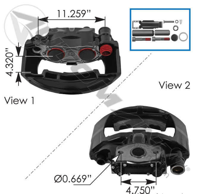 Rationalized SN7 Air Disc Caliper RH 158.K003810