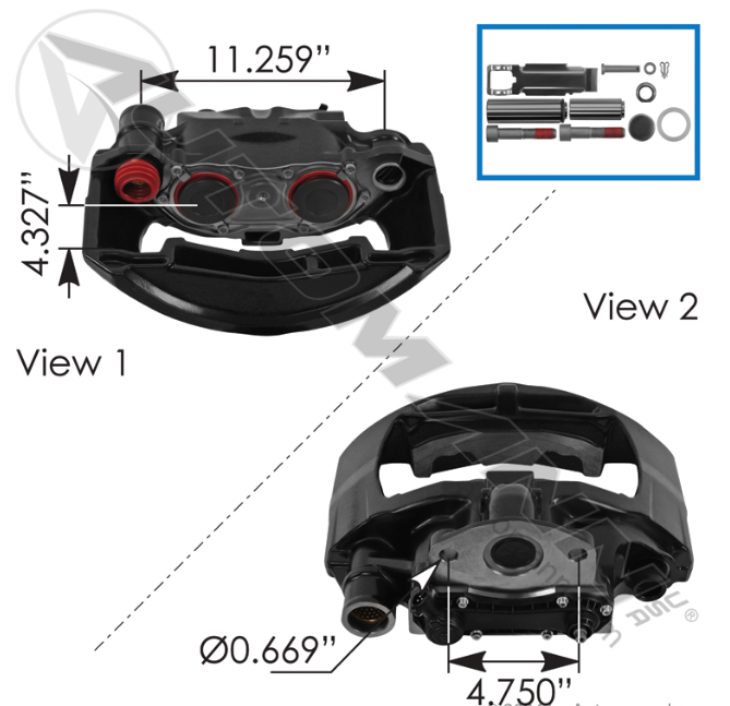 Rationalized SN7 Air Disc Caliper LH 158.K003811