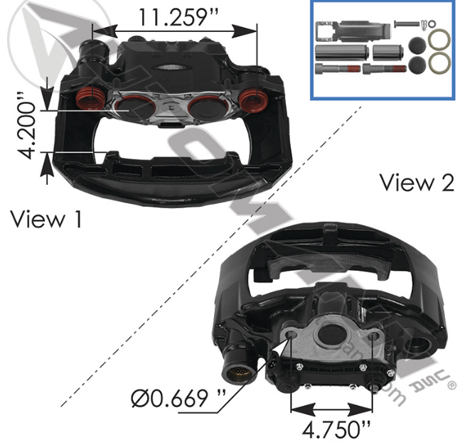 Rationalized SN7 Air Disc Caliper RH 158.K026764