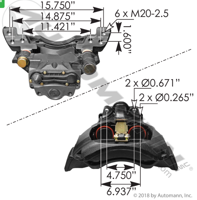 ADB22X Air Disc Caliper 158.K081143