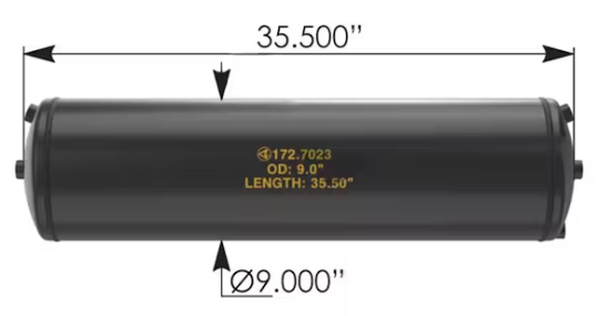 Freightliner Air Tank 9" X 35.5" 172.7023