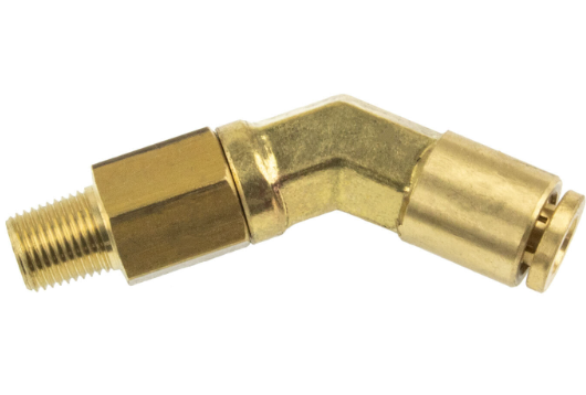 Brass PLC 45 Degree Elbow 1/4 Tube X 1/8 NPT PL1374-4A 177.13B744A