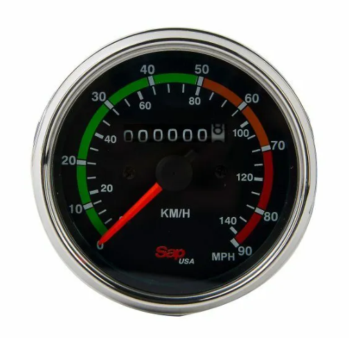 Mechanical Speedometer Chrome Bezel 0-90 MPH 178.1141