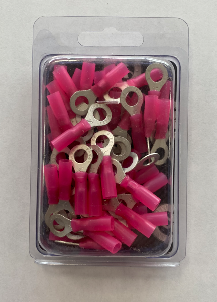 Heat Shrink Ring Terminal 1/4" 22 To 18 Gauge 50 Pack 178.5103HS-50