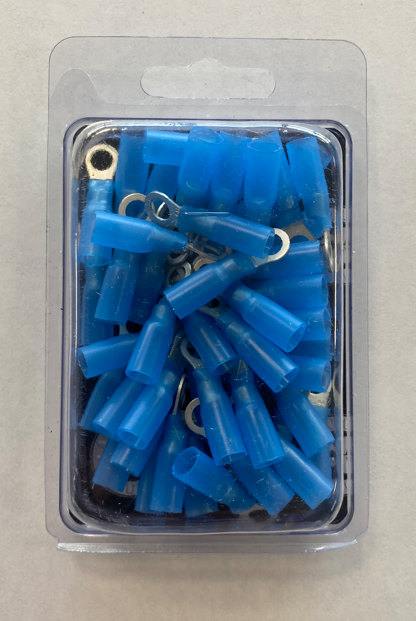 Metra 10-Pack Heat Shrink Ring Terminals – 16-14 Gauge, #10 Stud Size, For Car Audio/Marine