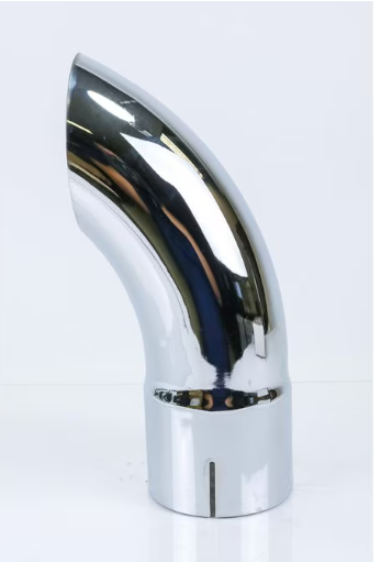 4" ID X 12" Chrome Curved Exhaust Stack 41217