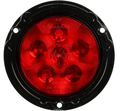 Red Led Lamp 4" With Flange 571.LD44R7BF-K