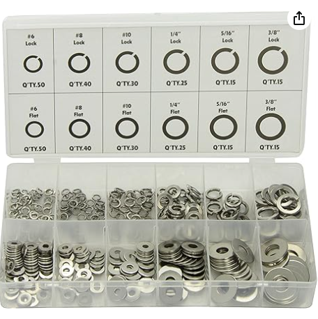 350 Piece Stainless Flat And Lock Washer Kit 562.HK350SSW