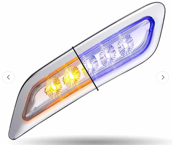 Peterbilt Amber/Blue LED Door Lamp LH 564.75081AB