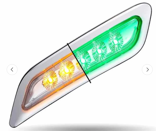Peterbilt Amber/Green LED Door Lamp LH 564.75081AG