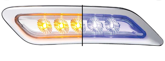 Peterbilt Amber/Blue LED Door Lamp RH 564.75082AB