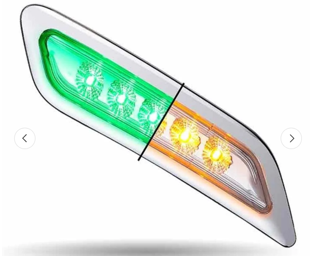 Peterbilt Amber/Green LED Door Lamp RH 564.75082AG