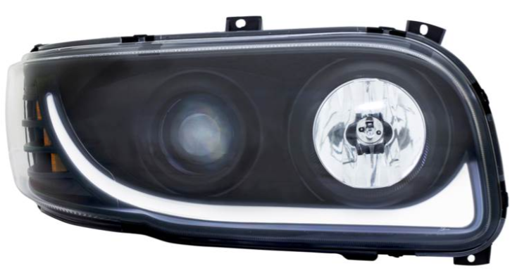 Peterbilt 389 Black RH Projector Headlamp 564.75096DB