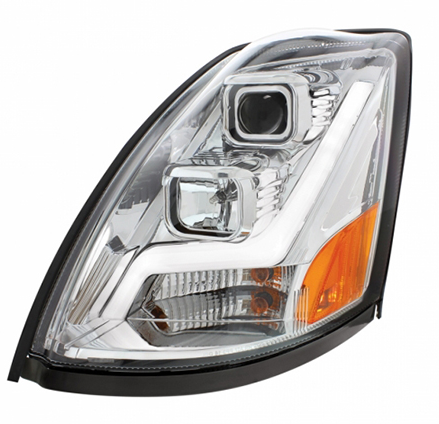 Volvo VNL Chrome LED Projector Headlamp LH 564.96016CLB