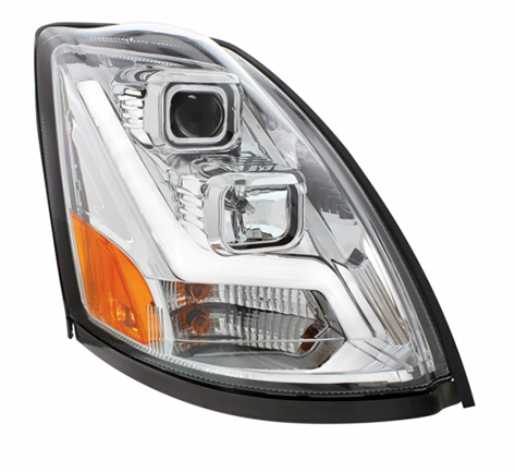 Volvo VNL Chrome LED Projector Headlamp RH 564.96017CLB