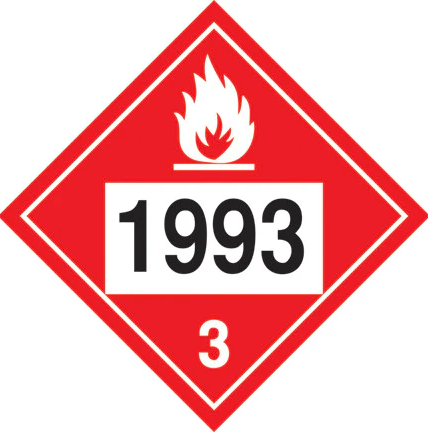 10.75" x 10.75" Flammable 1993 Class 3 Decal 571.LD130