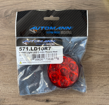 Red LED 2.5" Marker Lamp 7 Diode 571.LD10R7