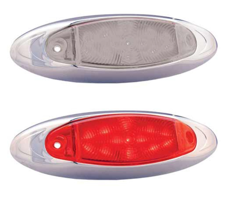 Red LED Marker Light Clear Lens 2 X 6-1/2 571.LD2711CR13
