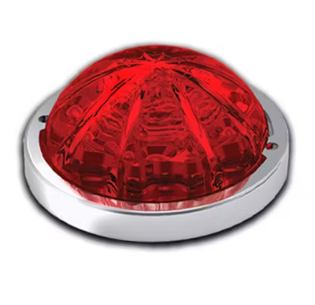 Low Profile LED Watermelon Cab Light Red Clear Lens 571.LD323GEMCR-LP