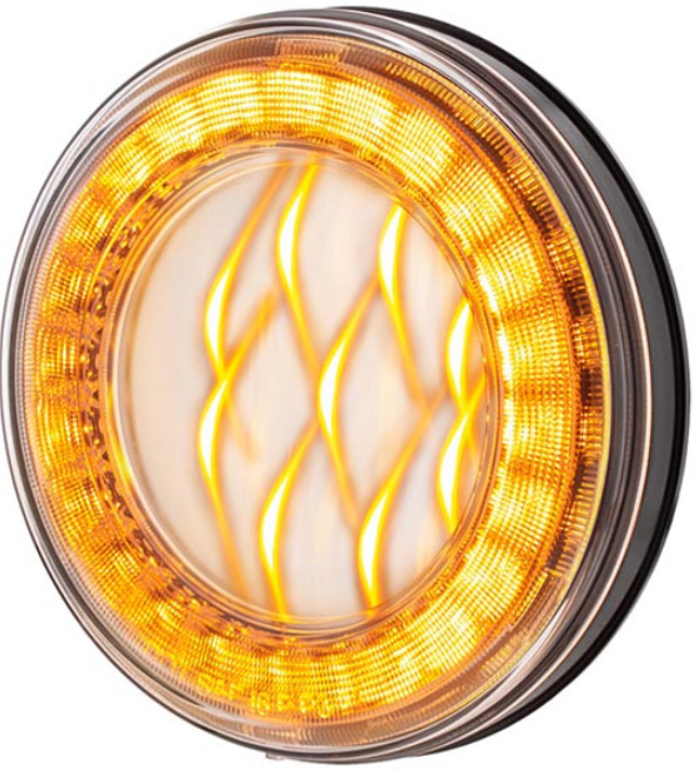 Amber 4" LED Light Clear Cat Eye Lens 571.LD40CA3DCAT30