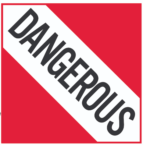 10.75" X 10.75" Dangerous Decal 571.D134