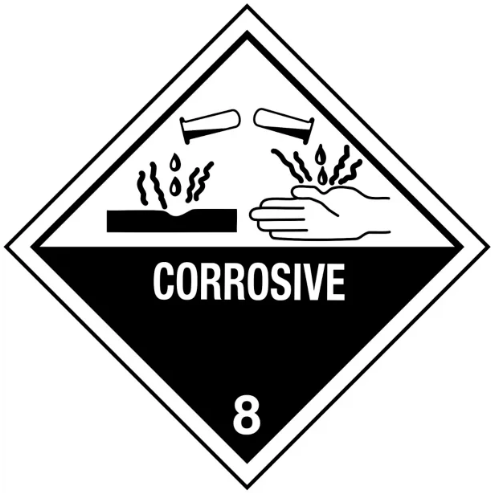 10.75" X 10.75" Corrosive Class 8 Decal 571.D137