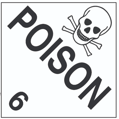 10.75" X 10.75" Poison Class 6 Decal 571.D138