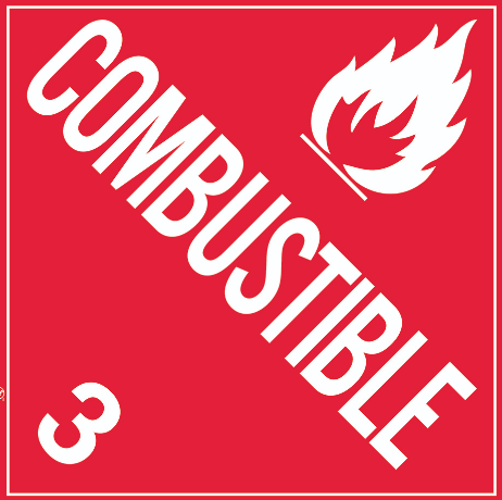 10.75" X 10.75" Combustible Gas Class 3 Decal 571.D140