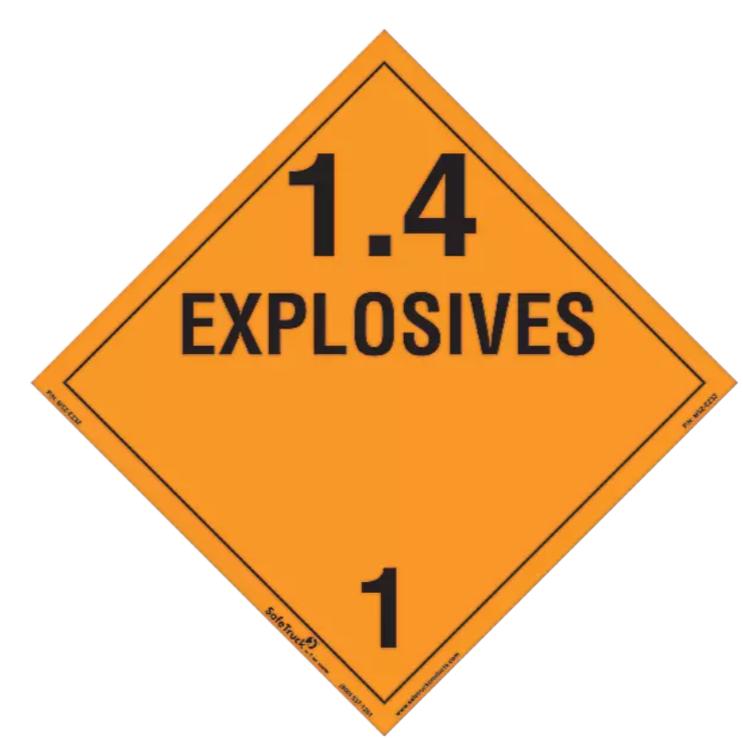 10.75" X 10.75" 1.4 Explosives Class 1 Decal 571.D142