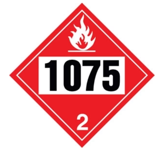 10.75" X 10.75" Flammable 1075 Class 2 Decal 571.D143