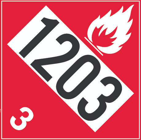 10.75" X 10.75" Flammable 1203 Class 3 Decal 571.D144