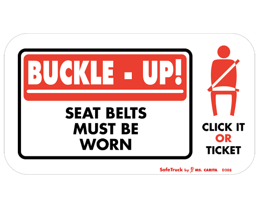 2.25" X 4" Buckle Up Decal 571.D150