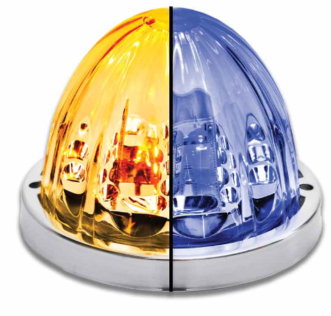 Watermelon LED Light Clear Glass Lens Amber/Blue 571.LD323AB4