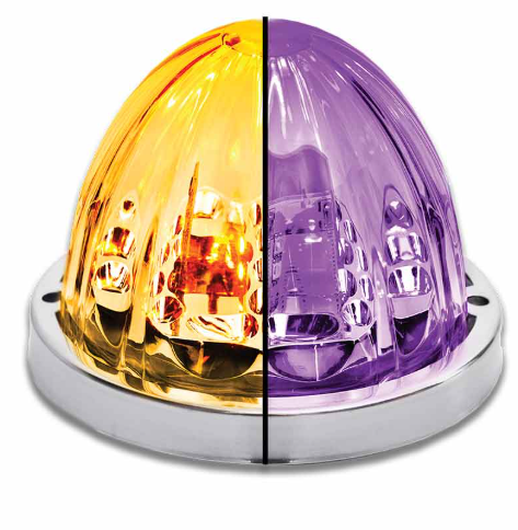 Watermelon LED Light Clear Glass Lens Amber/Purple 571.LD323AP4