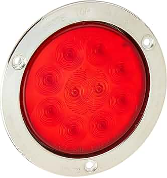 Red Led Tail Light Stainless Steel Flange 571.LD405R10SS