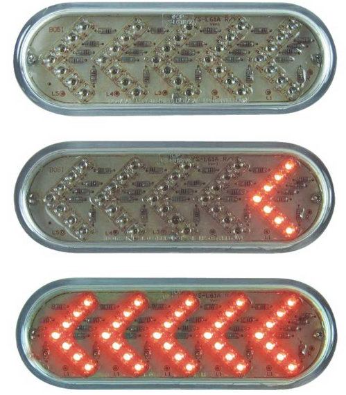 Red LED Turn Signal Clear Lens 571.LD602CR35