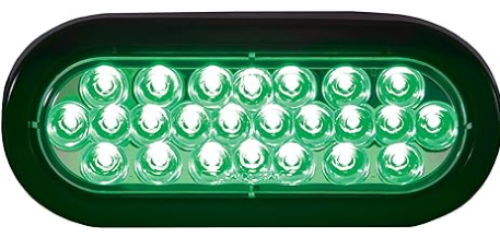 Green LED 6" Oval Strobe Light 571.LD68CG24-1K