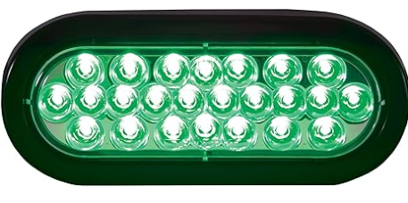 6" Oval Green LED Strobe Light 571.LD68CG24-1K